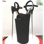 Summer 30cm Metal Thin High Heels Sandals Female Platform Women's Shoes Narrow Band Steel Pipe Dance Buckle SM Stripper Pumps