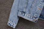 Denim Coat Women Denim Coat Turn Down Collar Single Breasted Full Sleeve Jackets Loose Casual Regular Short Jacket 2024
