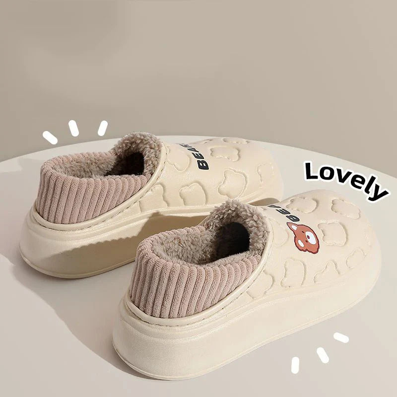 Waterproof Plush Warm Slippers for Indoor and Outdoor Comfort