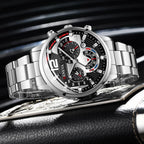 Fashion Men's Watches Stainless Steel Band Analog Quartz Wristwatch with Calendar