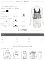 Weird Puss Sequins Patchwork Mesh Camisole Women v-Neck Sexy Backless Summer Trend Street Midnight Versatile Hottie Classic Tops