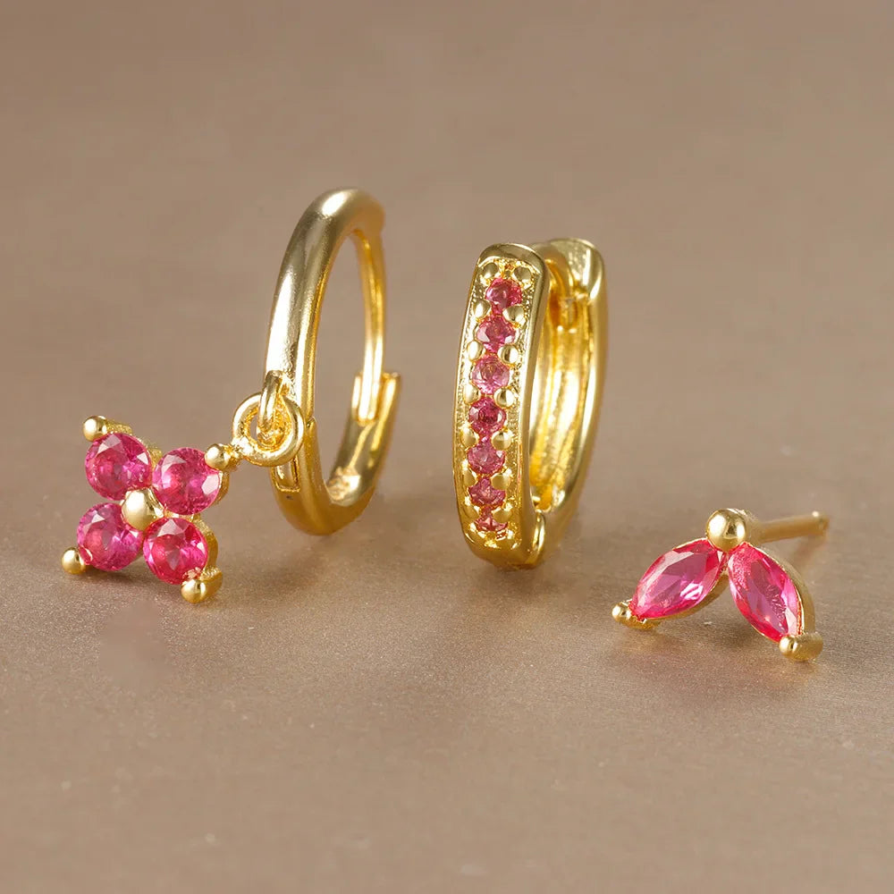 3PCS Flower Drop and Dangle Earring