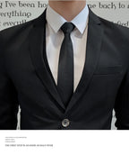 Suit Upgrade the new fabric Men's Business Gentleman Fashion Slim Work Solid Color Plus Size Fair Dress Wedding Best Man Suit