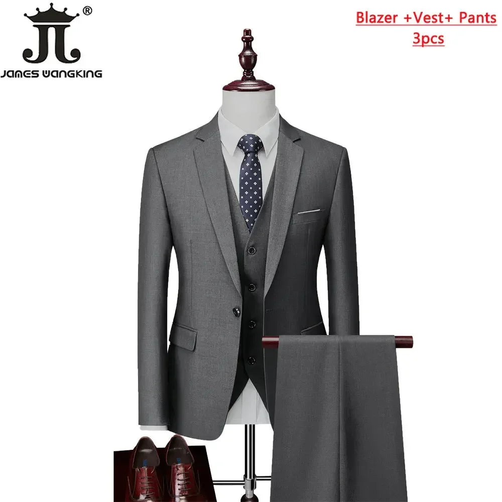 Men's Formal Slim Fit Suit Set, 2- or 3-Piece, M-6XL