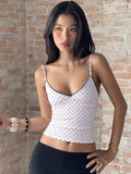 Dulzura Summer Latest Fashion Backless Slim Ruffles Polka Dot Camisole Women'S Sexy Elegant Y2K Clothes Party Club Street Outfit