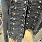 Denim Coat Women Jacket Streetwear Distressed Button Stand Collar Washed Patchwork Female Vintage Autumn Casual Outerwear