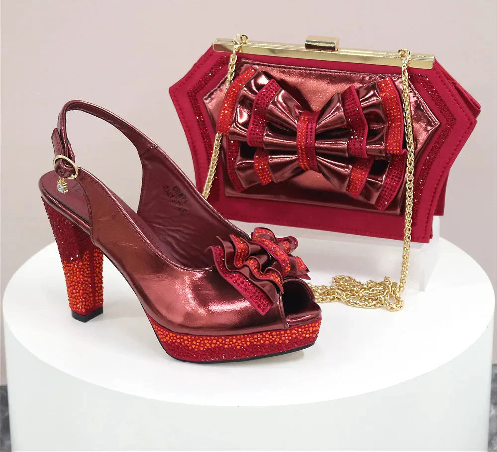Italian Women Shoes and Bag Set EDN11