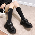 Metal Chain Lolita Gothic Shoes Women 2025 College Style Patent Leather Pumps Woman Japan School Uniform Women's Platform Shoes