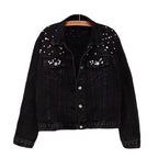 Denim Coat Women Denim Coat Turn Down Collar Single Breasted Full Sleeve Jackets Loose Casual Regular Short Jacket 2024