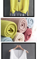 40-100Kg Women Clothing Casual Loose Oversized Solid Sweater Vest Summer Knit Ice Silk T-shirt Chic Sleeveless All-match Tops