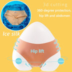 Ice Silk Seamless Panties 4PCS/Set Women's Briefs Solid Color Elastic Underwear Female Ultra Thin No Trace Wavy Side Panties