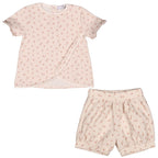 SALLY | Belly Pink Print Waffle Shorts Set (2)