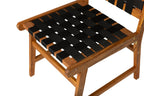 Sava Indoor Outdoor Armless Dining Side Chair in Black Webbing