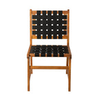Sava Indoor Outdoor Armless Dining Side Chair in Black Webbing