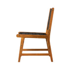 Sava Indoor Outdoor Armless Dining Side Chair in Black Webbing