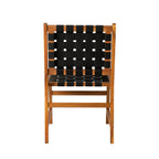 Sava Indoor Outdoor Armless Dining Side Chair in Black Webbing