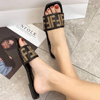 2024 Summer New Fashion Square Toe Ladies Slippers
