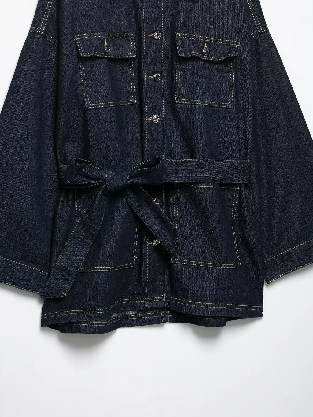 Women's Denim Jacket Solid Color Straps Waist Cinched Turndown Collar Fashionable Versatile Casual Spring Autumn Jacket 2025 New