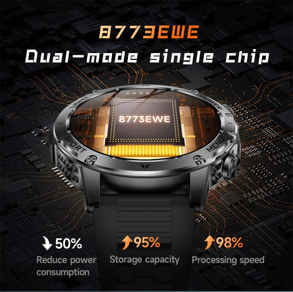 2026 Outdoor New 1000mAh Battery T-Rex 3 Military Grade Smart Watch Men IP69K Waterproof GPS HD Bluetooth Call 100+Sports Watch