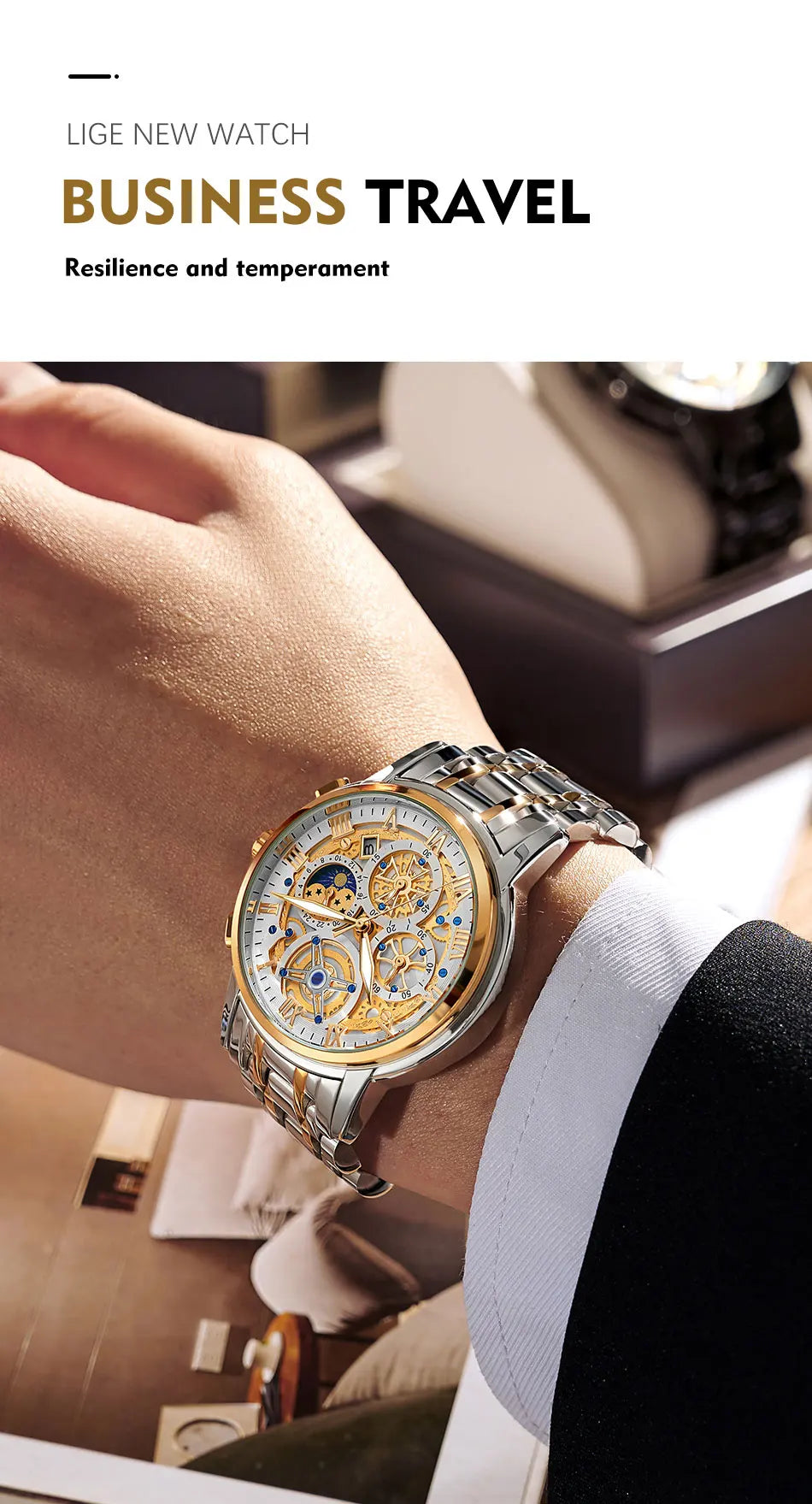 LIGE Men Watch Sports Quartz Watches Men Waterproof Chronograph Wristwatch Mens Military Hollow Clock Man Relogio Masculino