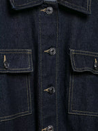 Women's Denim Jacket Solid Color Straps Waist Cinched Turndown Collar Fashionable Versatile Casual Spring Autumn Jacket 2025 New