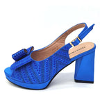 Super Heels Peep Toe Ladies Shoes with Bag Set
