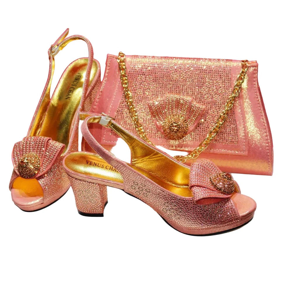 Latest High Heels Shoes And Bag Set EDN901