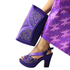 Latest African Women Shoes and Bag Set EDN23
