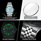 POEDAGAR Fashion Exquisite Men Wristwatches Waterproof Luminous Date Luxury Man Watch Stainless Steel Quartz Men's Watches Reloj