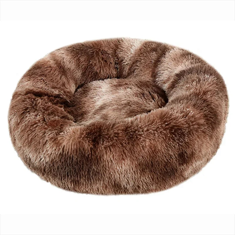Round Pet Bed for Large Dog Bed Super Soft Cat Bed Plush Dog House for Medium Dog House Winter Warm Sleeping 40-90cm 6 Sizes