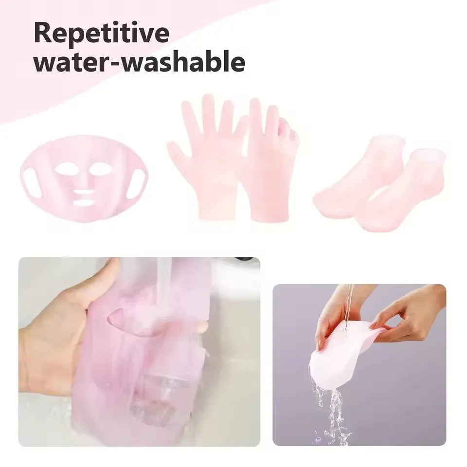 Silicone mask cover, reusable hydrating three-piece set