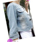 Denim Jacket Women 2023 Half sleeve Jean Jacket Woman Elastic Comfortable Denim Coat Short Denim Jacket Female