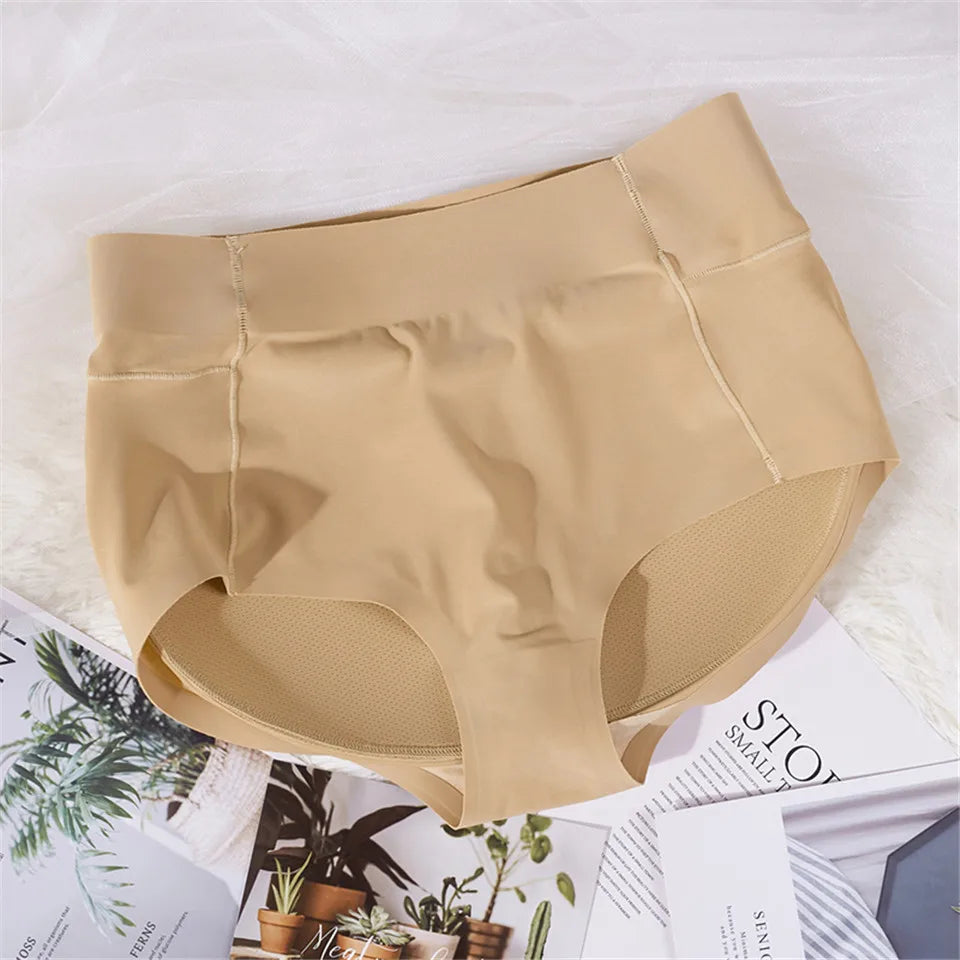 Women Body Shaper Buttocks Padded Panties Mid-Waist Hip Pad Fake Butt Lifter Underwear With Filling