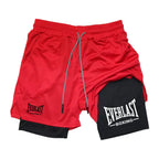 Everlast Double Layer Compression Shorts for Fitness and Basketball