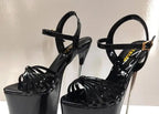 Summer 30cm Metal Thin High Heels Sandals Female Platform Women's Shoes Narrow Band Steel Pipe Dance Buckle SM Stripper Pumps