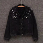 Denim Coat Women Denim Coat Turn Down Collar Single Breasted Full Sleeve Jackets Loose Casual Regular Short Jacket 2024