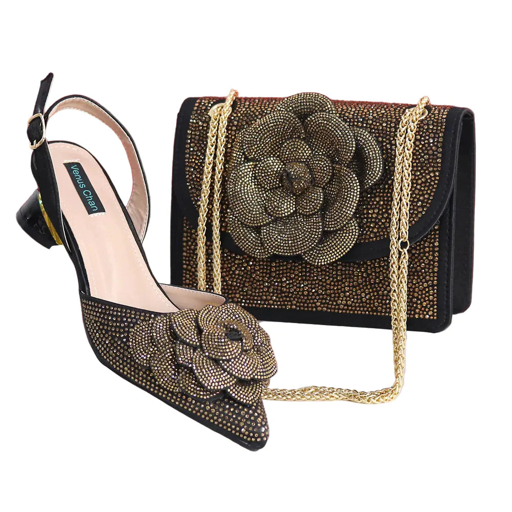 Latest Design Women's Shoes and Bags Set BRE43