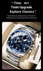 POEDAGAR Top Fashion Luxury Watch For Men Waterproof Luminous Date Men's Watches Stainless Steel Business Quartz Male Wristwatch