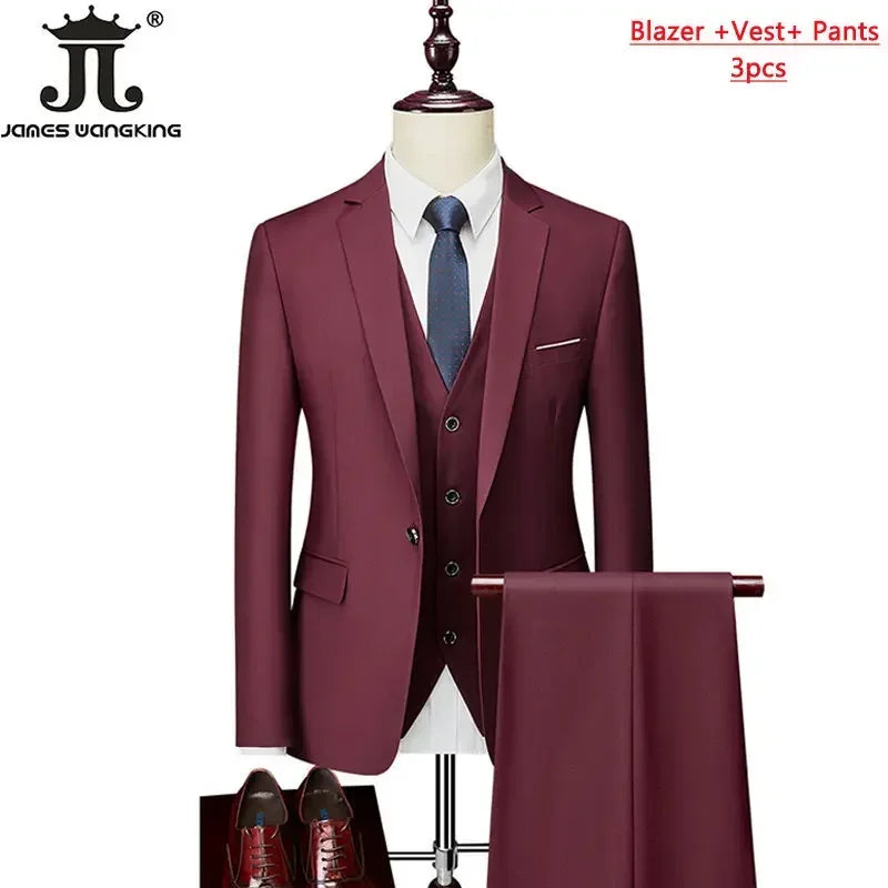 Men's Formal Slim Fit Suit Set, 2- or 3-Piece, M-6XL