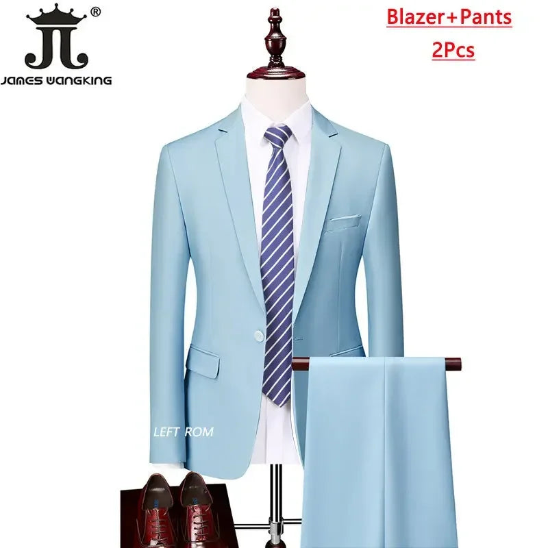 Men's Formal Slim Fit Suit Set, 2- or 3-Piece, M-6XL