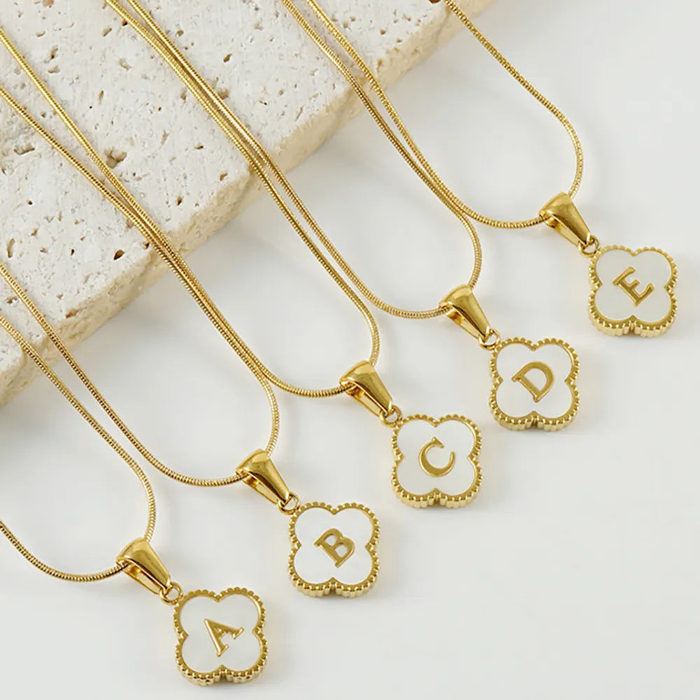 Lucky Clover Stainless Steel Pendant Necklace
