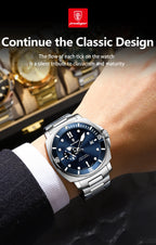 POEDAGAR Top Fashion Luxury Watch For Men Waterproof Luminous Date Men's Watches Stainless Steel Business Quartz Male Wristwatch