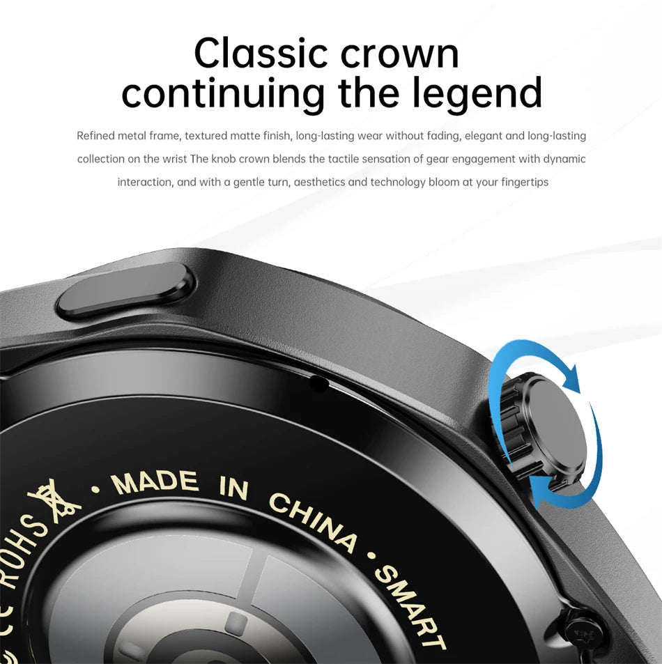 BOXUXING 2026 New Smart Watch Men Watch 5 Pro AMOLED HD Screen Bluetooth Call GPS Trajectory NFC Heart Rate Compass SmartWatches