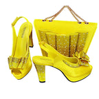 High Quality Thin Heels Ladies Shoes Matching Bag Set YT6543