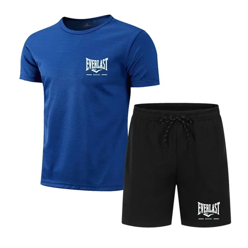 EVERLAST, ropa deportiva transpirable para correr para hombre, conjunto de dos piezas, conjunto de marca de fitness para ocio de