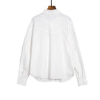 CHCH Women's Blouse Knitted Patchwork Striped Blouse Casual Fashion Office Lady Tops Clothing Streetwear Single-Breasted Shirts