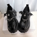 Metal Chain Lolita Gothic Shoes Women 2025 College Style Patent Leather Pumps Woman Japan School Uniform Women's Platform Shoes