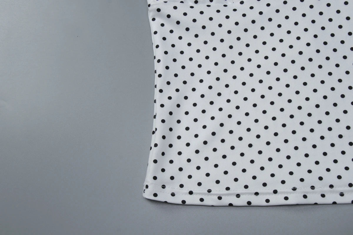 Dulzura Summer Latest Fashion Backless Slim Ruffles Polka Dot Camisole Women'S Sexy Elegant Y2K Clothes Party Club Street Outfit