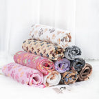 Soft Fluffy High Quality Pet Blanket Flannel Dog Sleeping Blanket Paw Print Pattern Pet Mat Warm Comfortable Blanket for Cat Dog