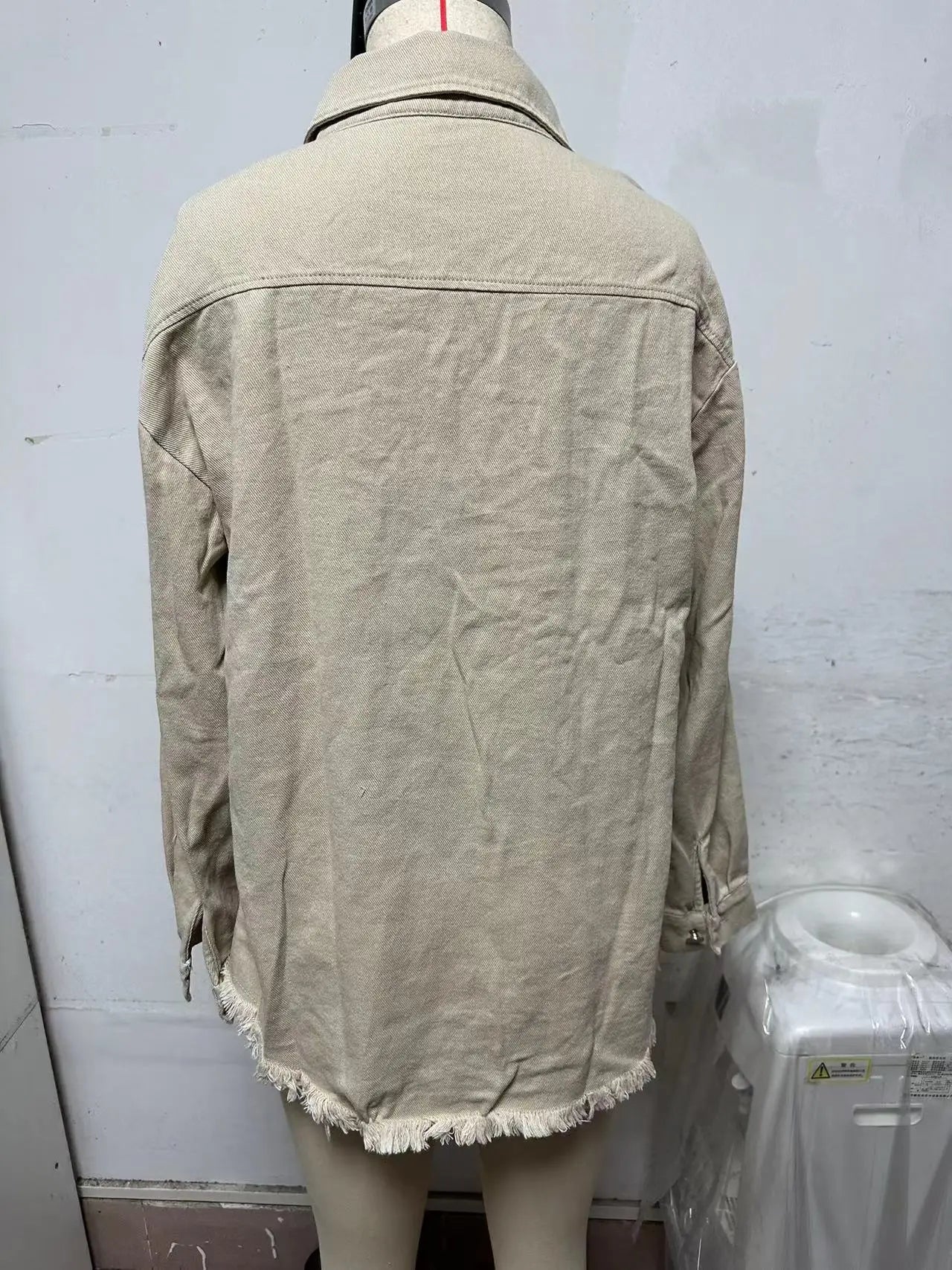 Women Denim Coat Shirt Coats Turn Down Collar Y2k Streetwear Open Stitch Jacket Single Breasted Casual Loose Jackets 2025
